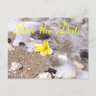 Carte Postale Faire-part Tropical Beach Save the Date Plumeria