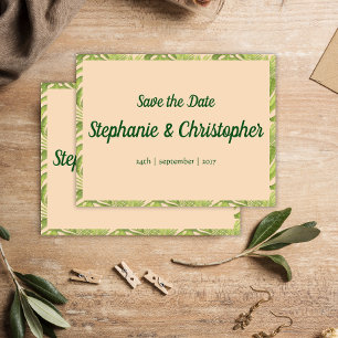 Carte Postale Faire-part Tropical Green et Blush Mariage