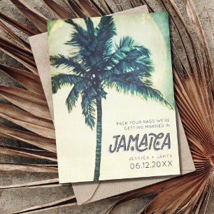 Carte Postale Faire-part Tropical Jamaica Destination Wedding Save the Date