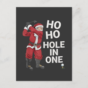 Carte Postale Faire-part Trou en un drôle de golf Noël Christmas