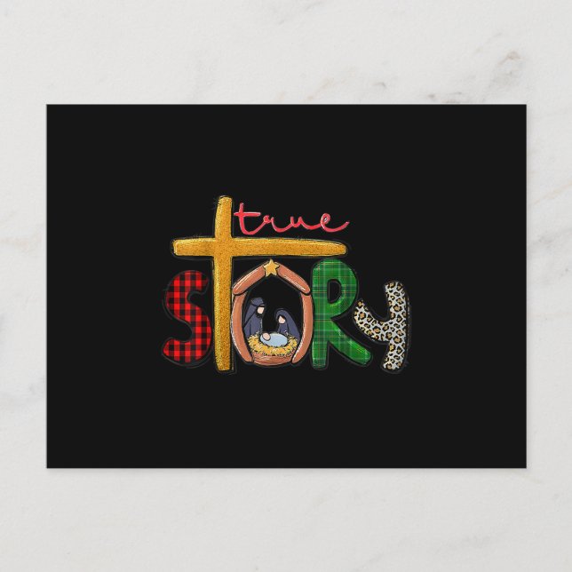 Carte Postale Faire-part True Story Christmas Manger Nativity Scene Buffalo (Devant)