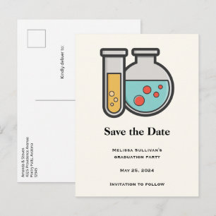 Carte Postale Faire-part Tube d'essai de chimie et bécher