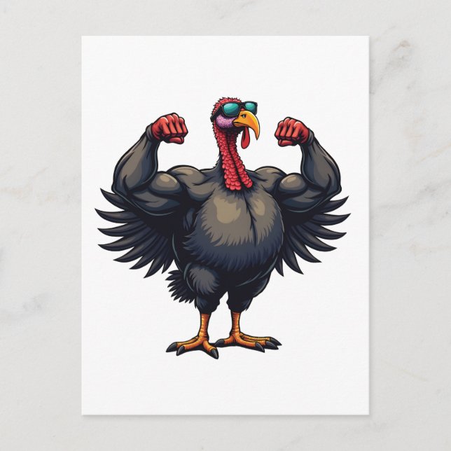 Carte Postale Faire-part Turquie Bodybuilding Thanksgiving Day Gym entraîne (Devant)