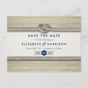 Carte Postale Faire-part Tying The Knot Rustic Beach Wedding Enregistrer La