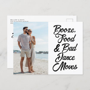 Carte Postale Faire-part Typographie amusante Photo Plage Mariage Enregistr