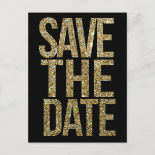 Carte Postale Faire-part Typographie de Parties scintillant d'or Enregistre