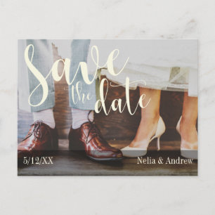 Carte Postale Faire-part Typographie de photo romantique douce 30 Enregistr