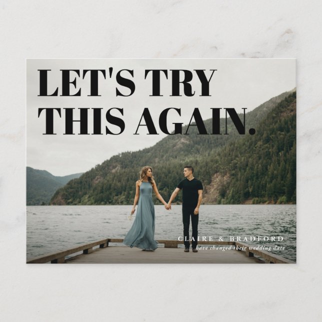 Carte Postale Faire-part Typographie gras et gras Enregistrer une nouvelle  (Devant)