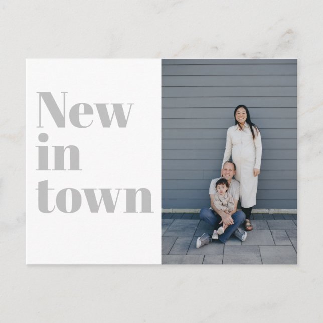 Carte Postale Faire-part Typographie moderne Gris Photo Nouvelle maison Se  (Devant)