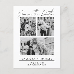 Carte Postale Faire-part Typographie moderne Mariage photo Enregistrer la d