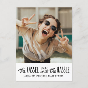 Carte Postale Faire-part Typographie noire diplômée Enregistrer La Photo D