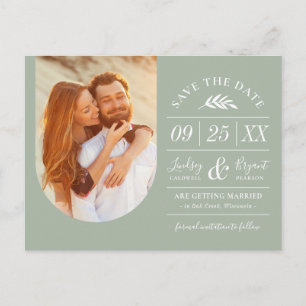 Carte Postale Faire-part Typographie Rustique Moderne Photo Enregistrez la 