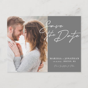 Carte Postale Faire-part Typographie simple moderne Photo Save The Date
