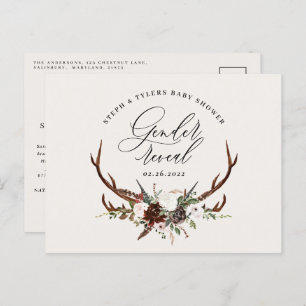 Carte Postale Faire-part Un cerf de ferme rustique révèle le baby shower
