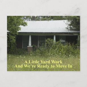 Carte Postale Faire-part Un petit travail de cour - Drôle changement d'adre