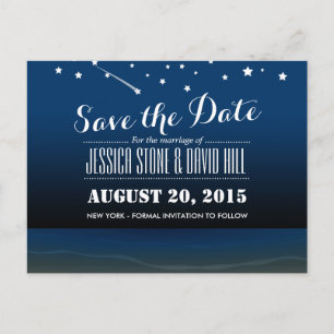 Carte Postale Faire-part Under the Stars Beach Wedding Save the Date