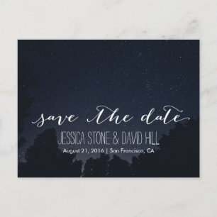 Carte Postale Faire-part Under the Stars Elegant Wedding Enregistrer la dat