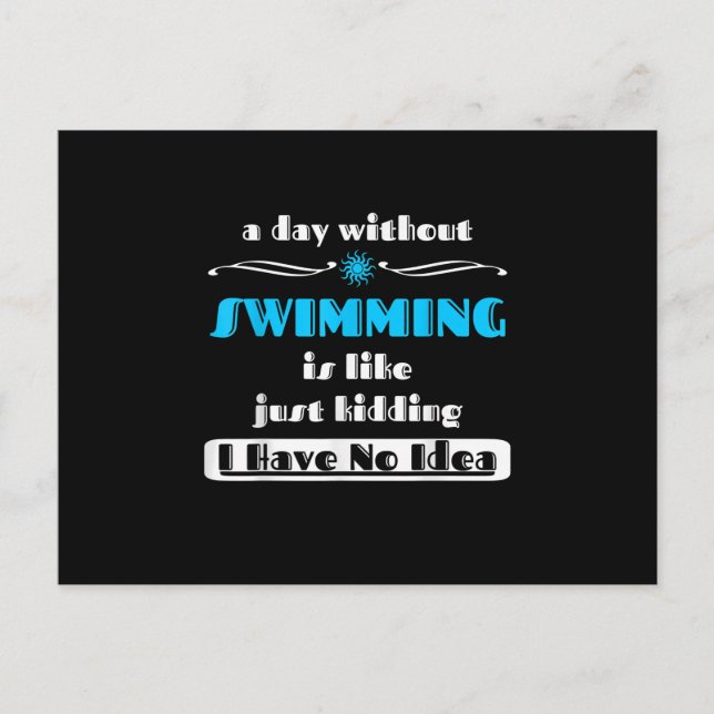 Carte Postale Faire-part Une journée sans natation est comme une plaisanter (Devant)