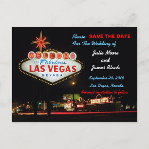 Carte Postale Faire-part Unique Las Vegas Mariage Enregistrer La Date