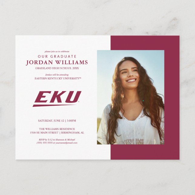 Carte Postale Faire-part Université de l'est du Kentucky | EKU (Devant)