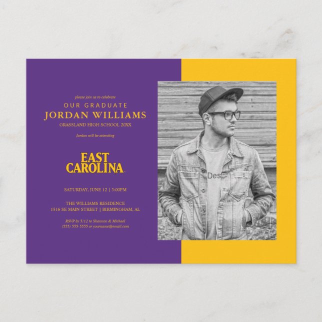 Carte Postale Faire-part Université d'État de Caroline orientale | East Car (Devant)