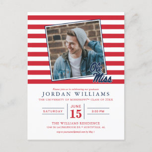 Carte Postale Faire-part Université du Mississippi   Ole Miss Script
