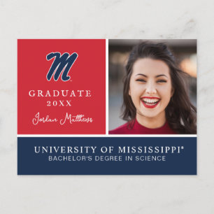 Carte Postale Faire-part Université du Mississippi   Script M