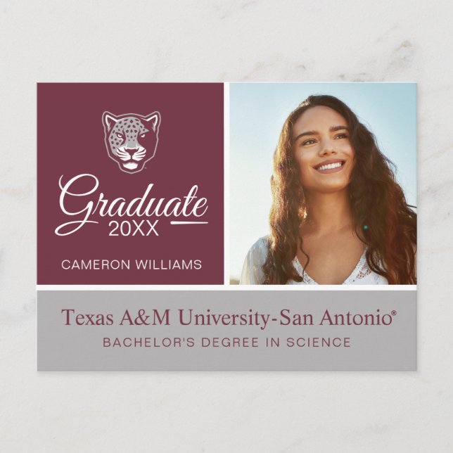 Carte Postale Faire-part Université Texas A&M de San Antonio | Jaguars (Devant)