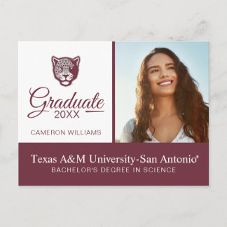 Carte Postale Faire-part Université Texas A&M de San Antonio | Jaguars