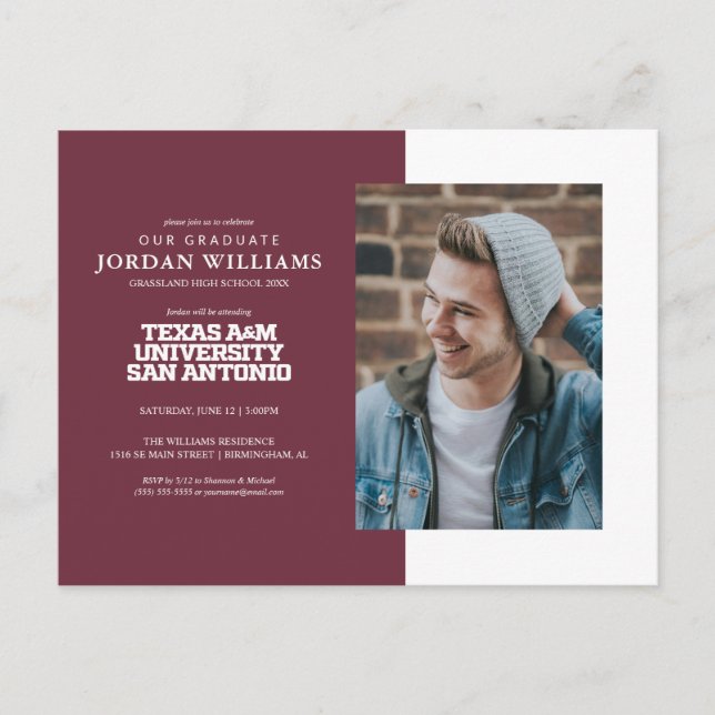 Carte Postale Faire-part Université Texas A&M-San Antonio (Devant)