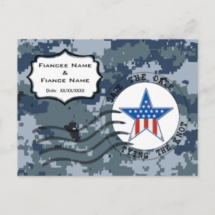 Carte Postale Faire-part USN Marine Économisez la date et l'étoile