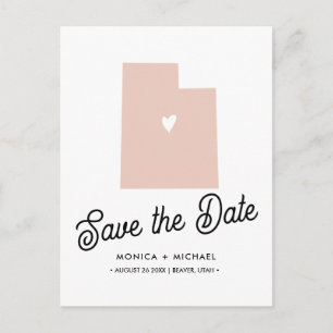 Carte Postale Faire-part UTAH State Destination Mariage N'IMPORTE QUELLE CO
