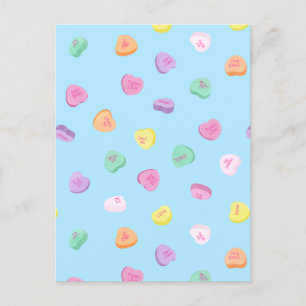 Carte Postale Faire-part Valentines Day Candy Hearts Motif