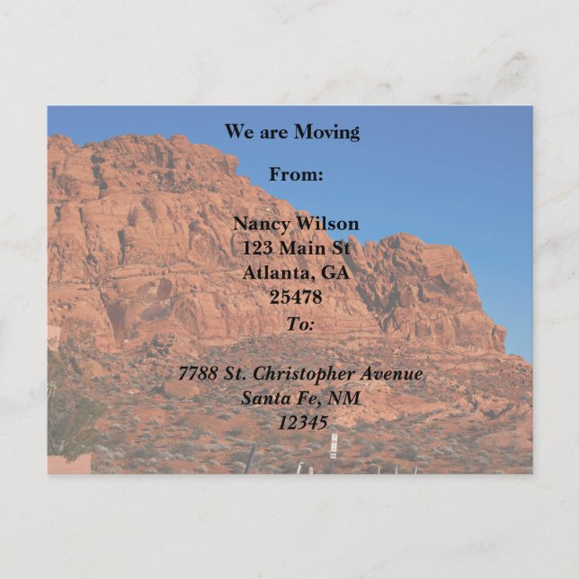 Carte Postale Faire-part Vallée de Feu  (Devant)