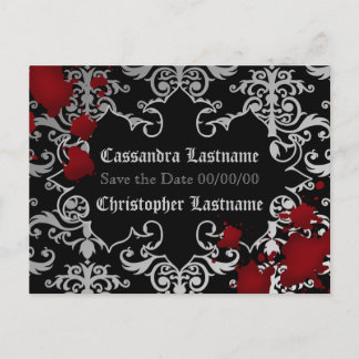 Carte Postale Faire-part Vampire Halloween mariage | Enregistrer la date