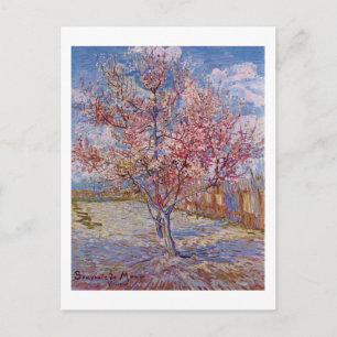 Carte Postale Faire-part Van Gogh   Arbre de pêche à fleurs   Nouvelle adre