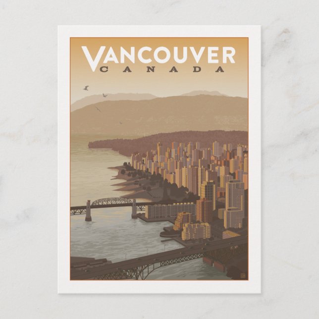 Carte Postale Faire-part Vancouver Canada | Sauvegarder la date (Devant)