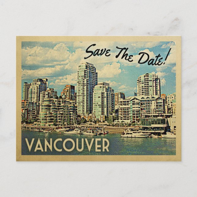 Carte Postale Faire-part Vancouver Save The Date Canada (Devant)