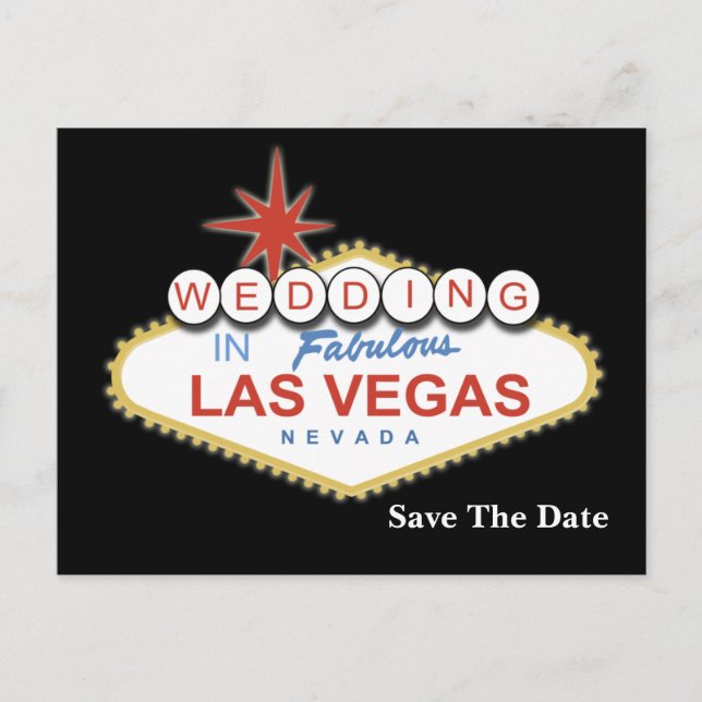 Carte Postale Faire-part vegas enregistrer l'annonce de la date (Devant)