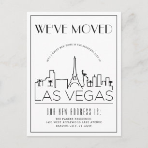 Carte Postale Faire-part Vegas Modern Deco Annonce de Changement d'Adress