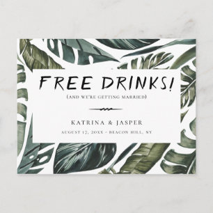 Carte Postale Faire-part Verdure tropicale BOISSONS GRATUITES Enregistrer l