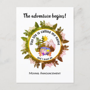 Carte Postale Faire-part VIE VAN personnalisée APPELANT MON NOM Annonce de