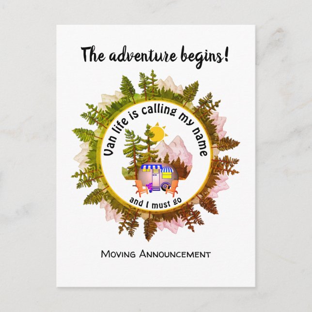 Carte Postale Faire-part VIE VAN personnalisée APPELANT MON NOM Annonce de  (Devant)