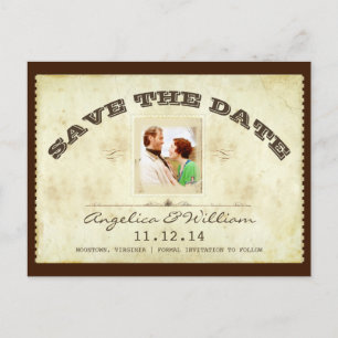 Carte Postale Faire-part vieilles économies vintages de photo de billet les