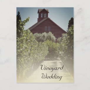 Carte Postale Faire-part Vignoble et mariage rustique de la grange Enregist