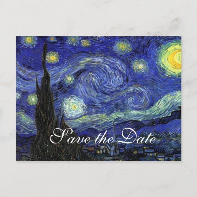 Carte Postale Faire-part Vincent van Gogh, Starry Night (Devant)