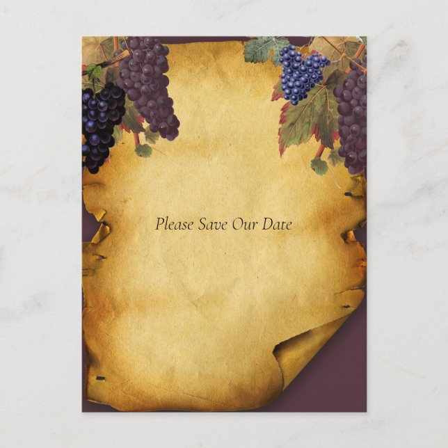 Carte Postale Faire-part Vineyard Winery Mariage Économisez Notre Date (Devant)