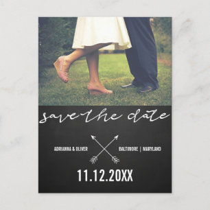 Carte Postale Faire-part Vintage Chalkboard Enregistrer La Date Typographie