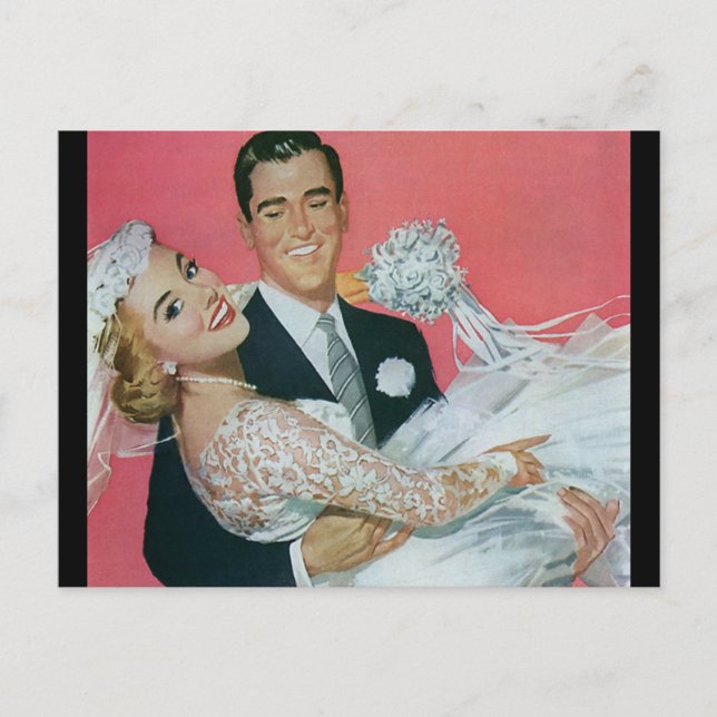 Carte Postale Faire-part Vintage Enregistrer la date ! (Devant)