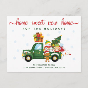 Carte Postale Faire-part Vintage Green Truck Home Sweet New Home Moving
